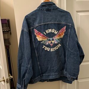 LEVI “I Know You Know”  denim jean trucker pride jacket XXL